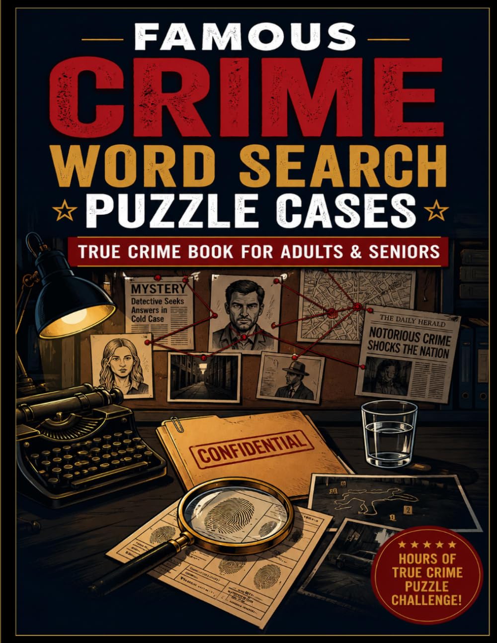 Famous Crime Word Search Puzzle Cases: Crime Book for Adults & Seniors | Unsolved Mystery, Serial Killer & Cold Case File Brain Games for Forensic Enthusiasts