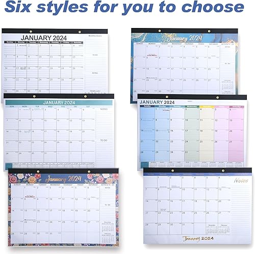 Miniatura 5 de Calendario de pared 2024-2025 Calendario grande de escritorio 2024 con lista de tareas, calendario de escritorio de 18 meses  calendario de pared,