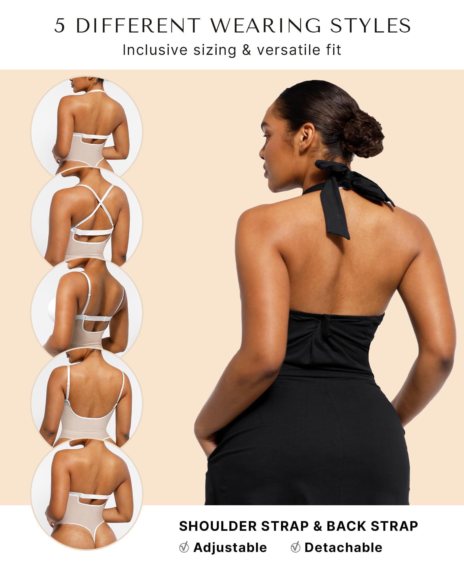 Snapklik.com : Backless Strapless Shapewear V Plunge Corset Low Back