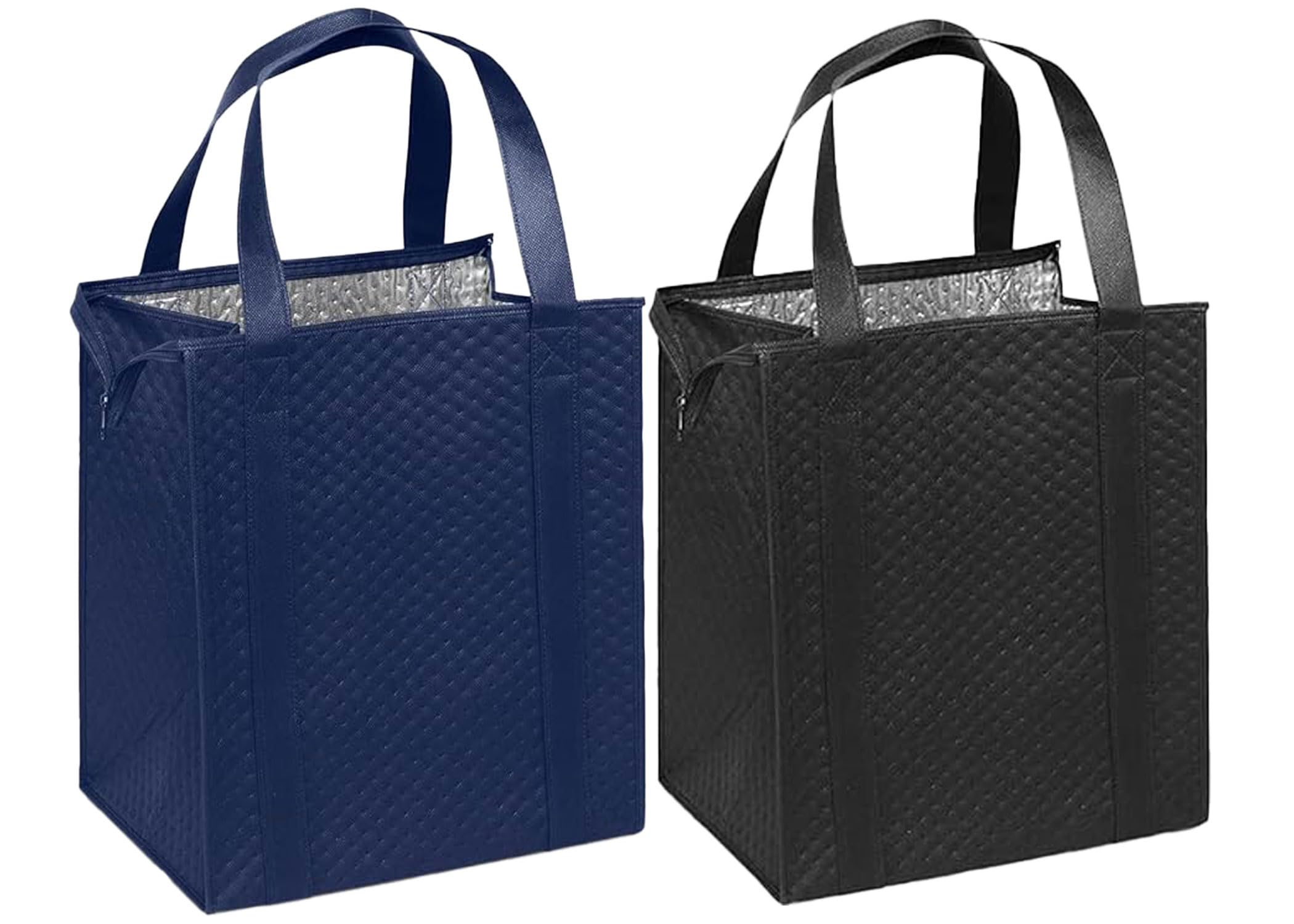 Mediz Hannah Direct Large Capacity Heavy Duty Insulated Smart Shopping Bag - Strong Reusable Grocery Tote 2 Pack