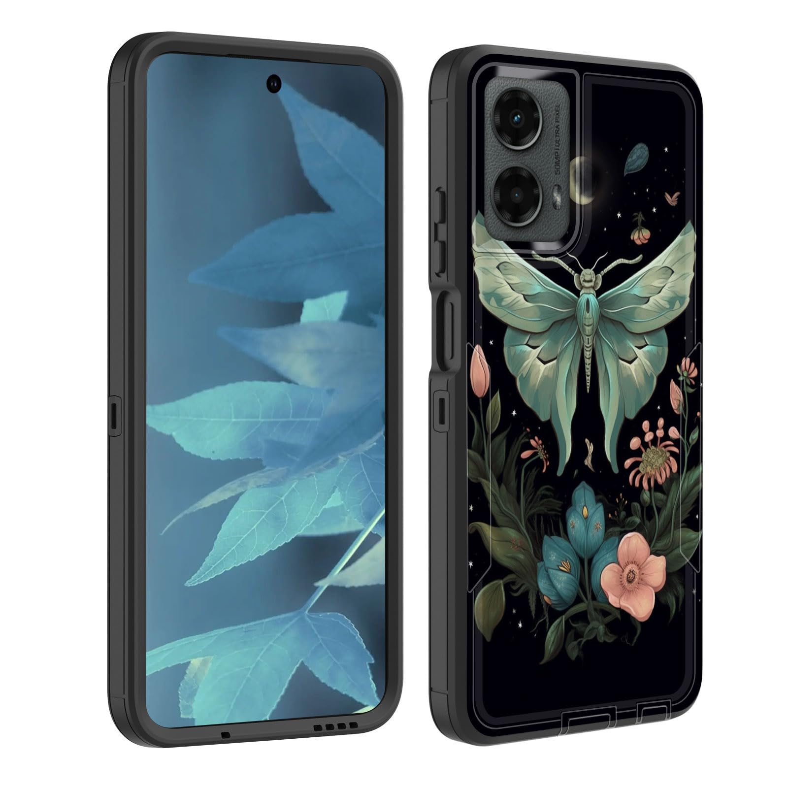 BFUKVOU for Moto G 5G 2024 / Moto G Play 5G 2024 Case, Dust-Proof Port Cover, Full Body Silicone Rubber Covered, Non-Slip Drop-Proof Phone Case for