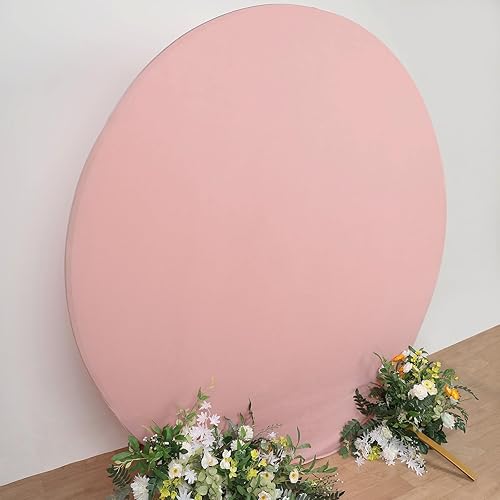 Miniatura 8 de Efavormart - Cubierta de fondo redonda de elastano para arco de boda, 7.5 pies, color rosa polvoriento, mate, ajuste personalizado, cubierta de arco