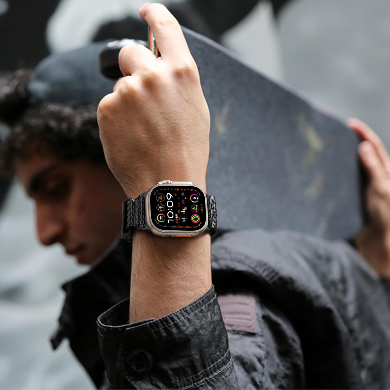 Bandletic Compatible with Apple Watch Bands 49mm 46mm 45mm 44mm for Men - Wide Soft Nylon Sport Strap Replacement with Magnetic Fidlock Hook Buckle for iWatch Series 11 10 9 8 7 6 5 4 Ultra SE 3 2 1 - Image 2