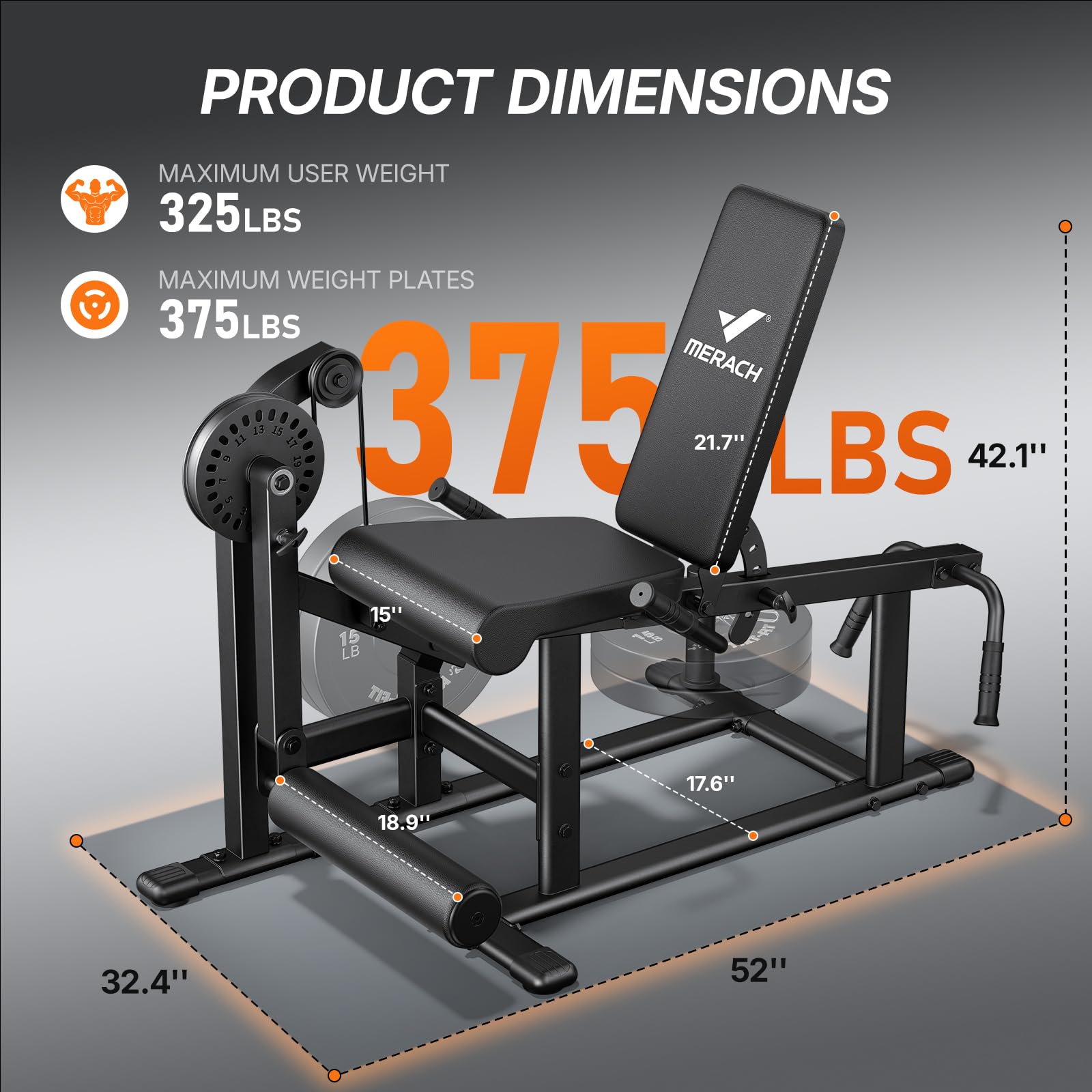 Snapklik.com : MERACH Leg Extension & Hamstring Curl Machine, 700LB ...