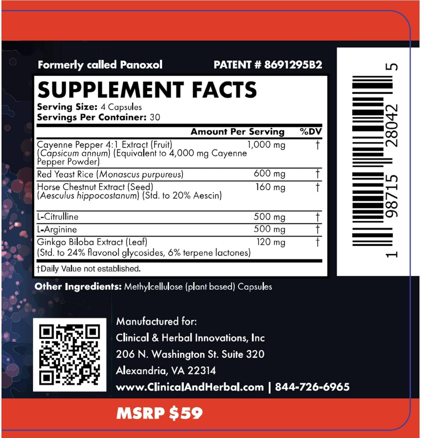 Vasonoxol U.S. Patented Nitric Oxide Supplement for Blood Pressure Support - Physician Formulated Vascular Health Formula with L-Arginine & and L-Citrulline - Vegan, Non-GMO (360 Capsules)