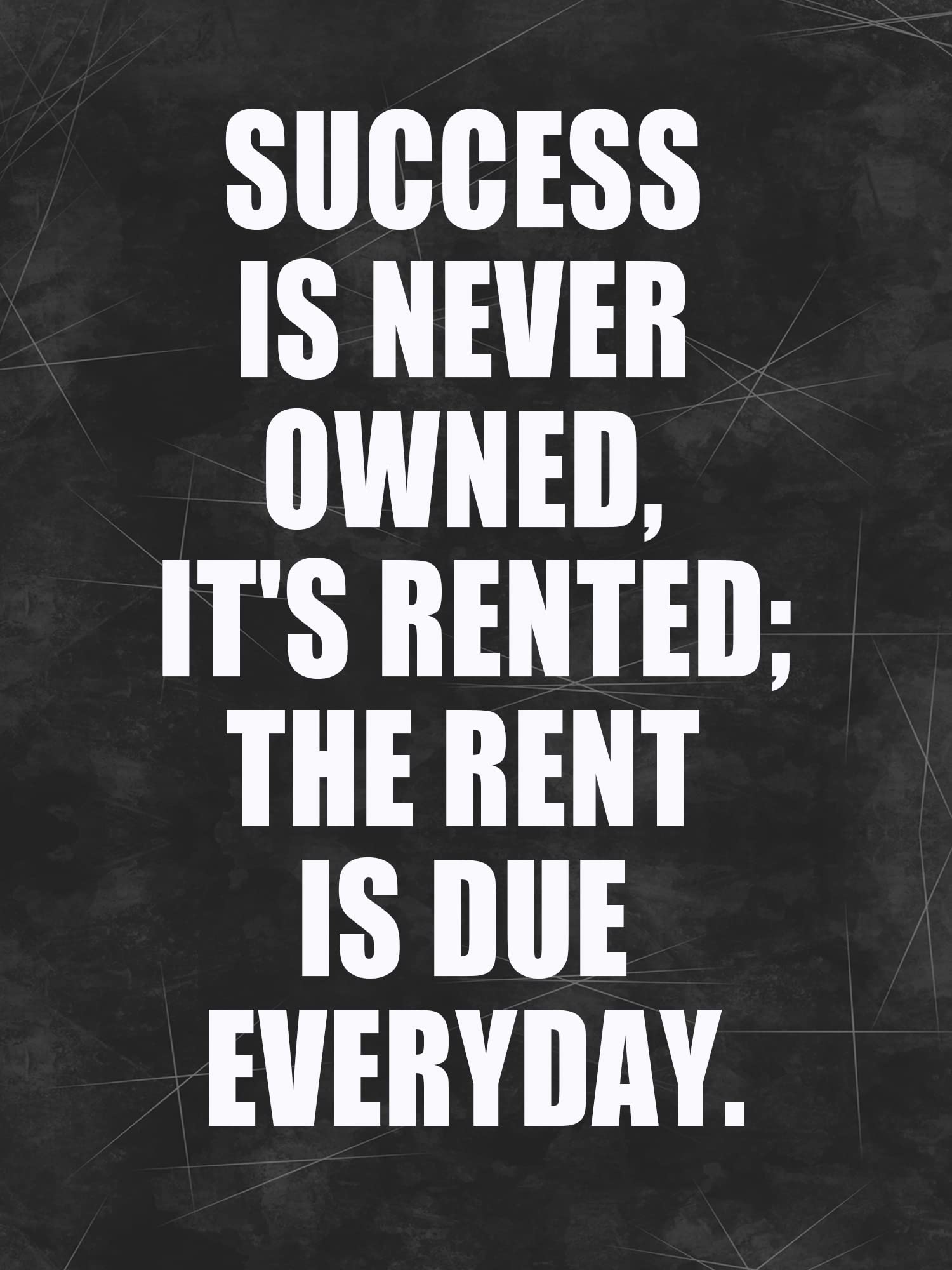 Vintage Tin Metal Sign Success is Never Owned, It's Rented;The Rent is Due Everyday. Retro Wall Art Decor Iron Painting for Home Kitchen Cafe Pub Sign 8 X 12 Inch