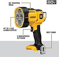 Vista 14 de DEWALT Luz de trabajo LED máxima 20V, cabeza pivotante (DCL043)