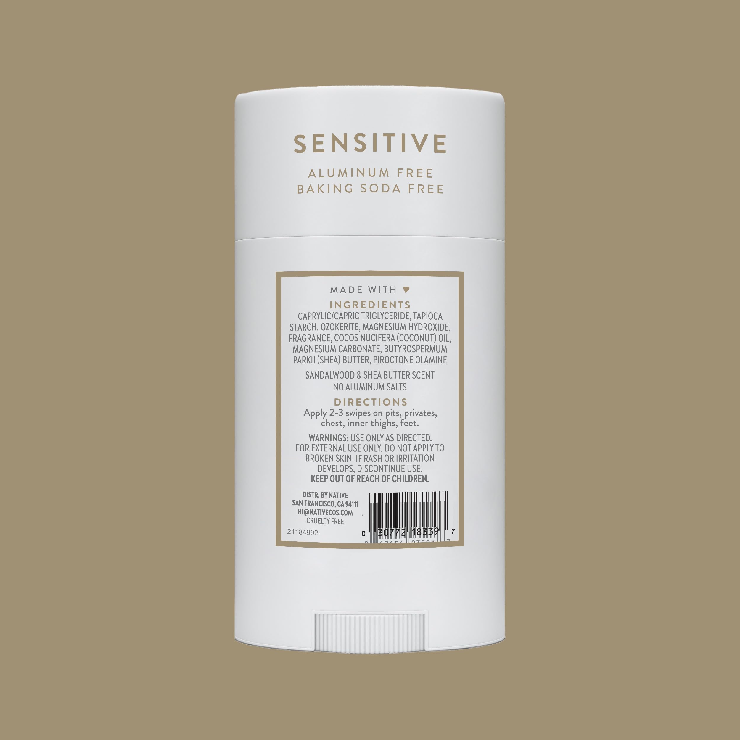Native | Sandalwood & Shea Butter| Sensitive |Whole Body |Deodorant| 2.4 oz