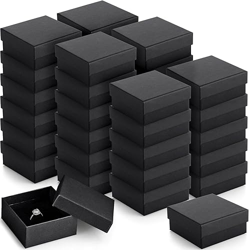 Batiyeer 36 cajas de regalo de joyería de cartón, cajas de joyería, cajas de regalo para aretes pequeños con tapas para collares, anillos, pulseras,