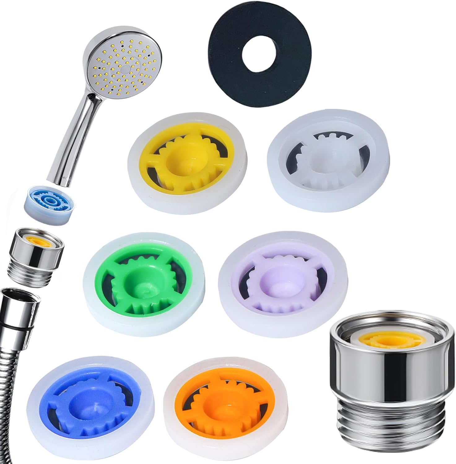 joaoxoko Shower Head Flow Restrictor,7 Pieces Shower Head Water Saver