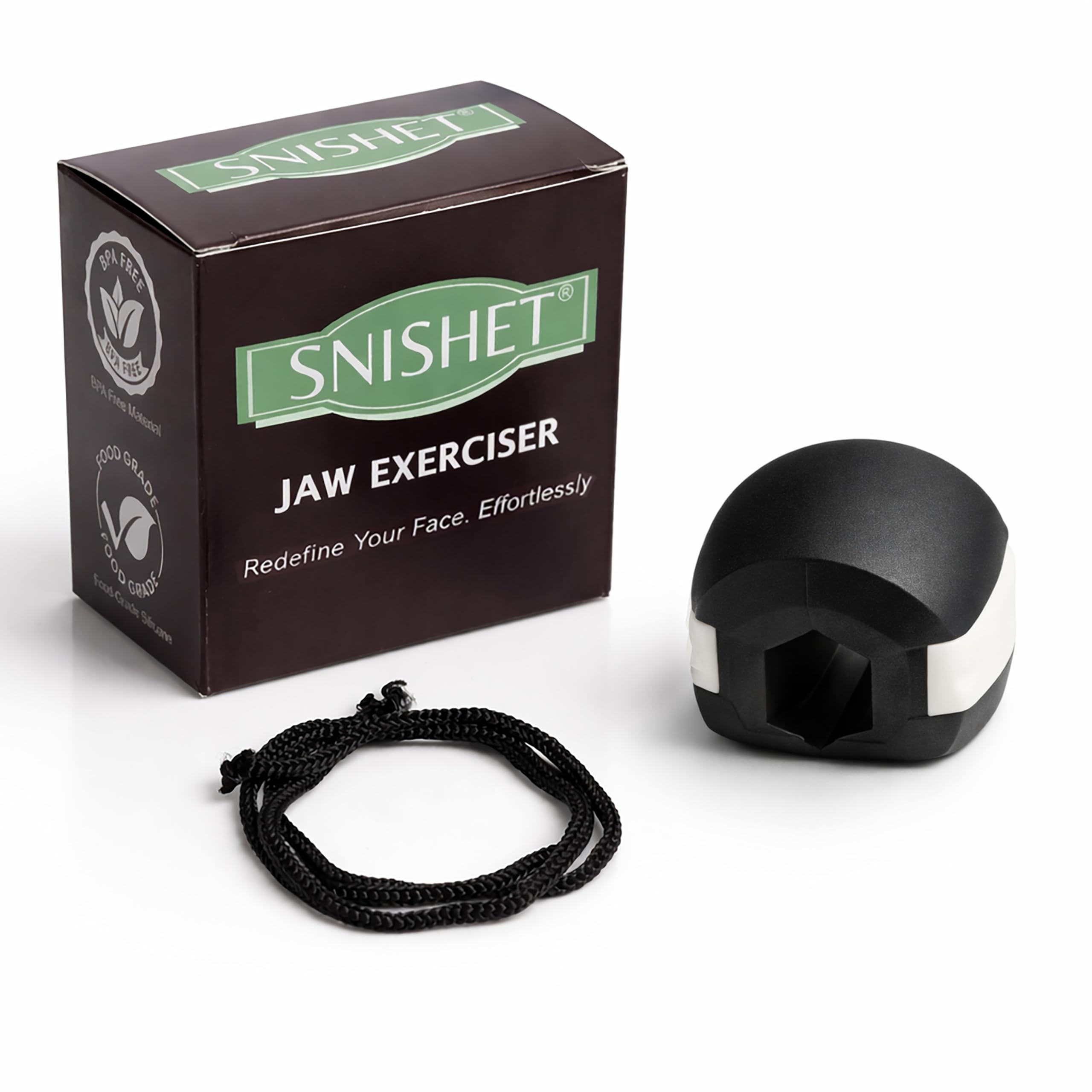 Jawline Exerciser Tool Men & Women - Premium Jawline Shaper & Jaw Exerciser for a Chiseled Look | Face Slimming & Toning Device | Helps Reduce Double Chin, Stress & Cravings (Black (Pack of 1))-image-29