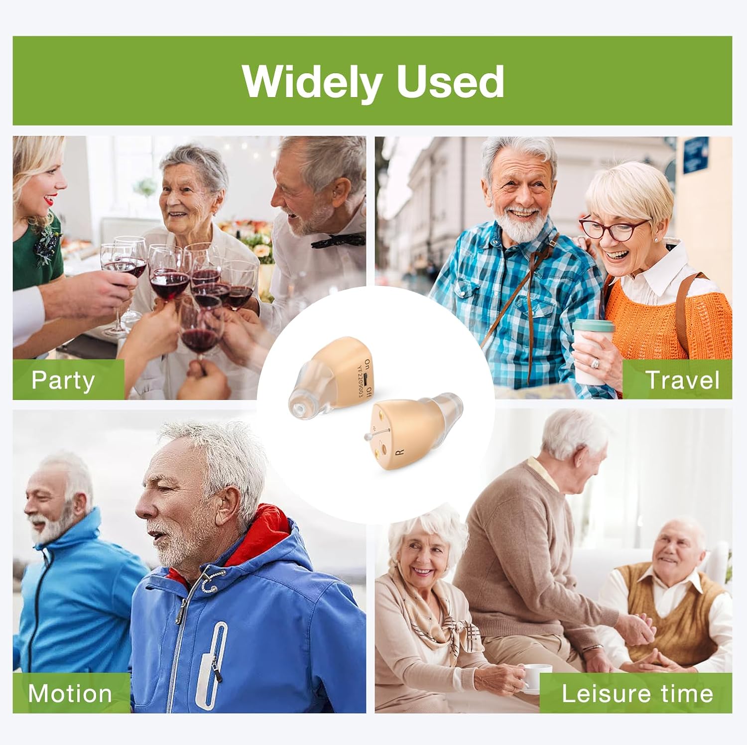 BEVI Rechargeable Hearing Aids for Adults Seniors, OTC Hearing Aids for Adults Seniors Rechargeable with Noise Cancelling, Invisible Hearing Aid Beige