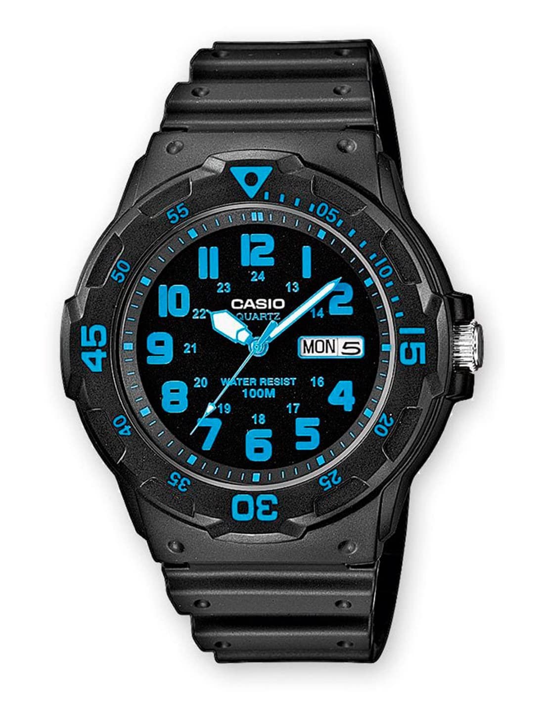 Casio MRW200H Series | Unisex Analog Watch | 100M WR | Stainless Steel Case | Resin Band | 2 Hand Analog (HR, Min, SEC) | Date Display | Screw Down Crown/Screw Down Caseback | 3 Year Battery