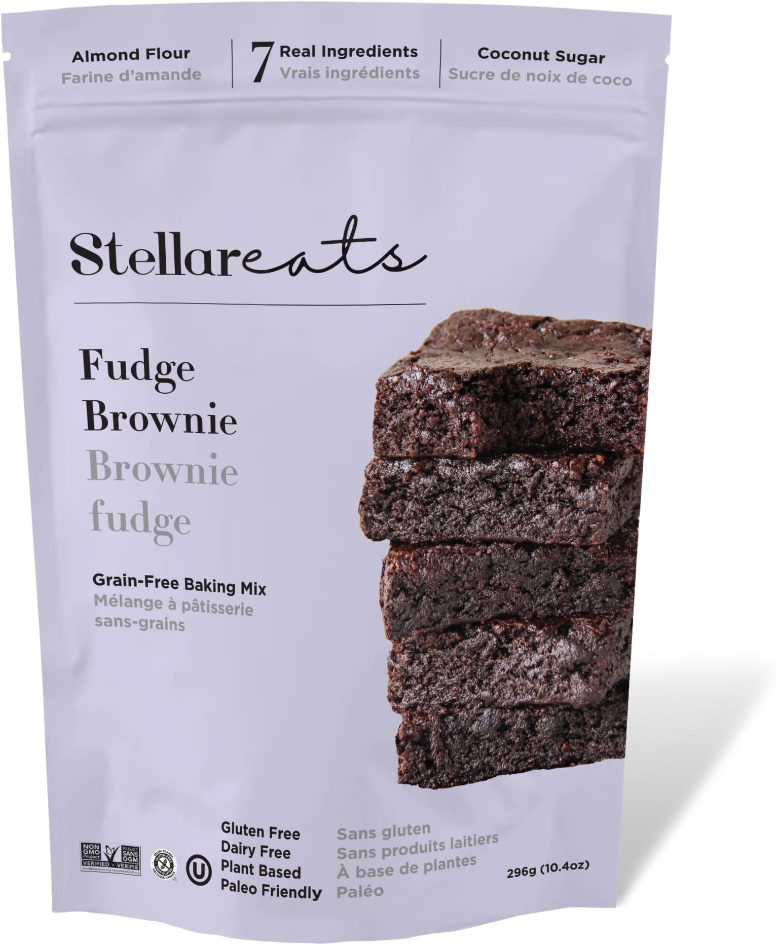Stellar Eats Grain‑Free Fudge Brownie Baking Mix | Gluten‑Free, Dairy‑Free, Plant‑Based, Paleo‑Friendly, Naturally Sweetened with Coconut Sugar | Almond Flour-Based | 10.4 oz | 1 Pack