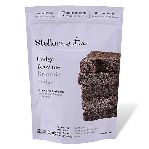 Stellar Eats Mezcla para hornear brownie sin cereales | Sin gluten, sin lácteos, a base de plantas, apta para paleo, endulzada naturalmente con
