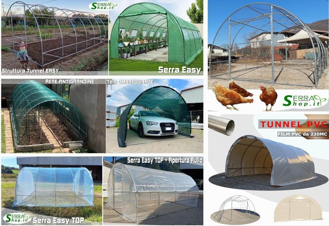 Struttura a tunnel 3x5m universale ad arco in acciaio per serre box ombreggianti riparo antigrandine magazzino deposito