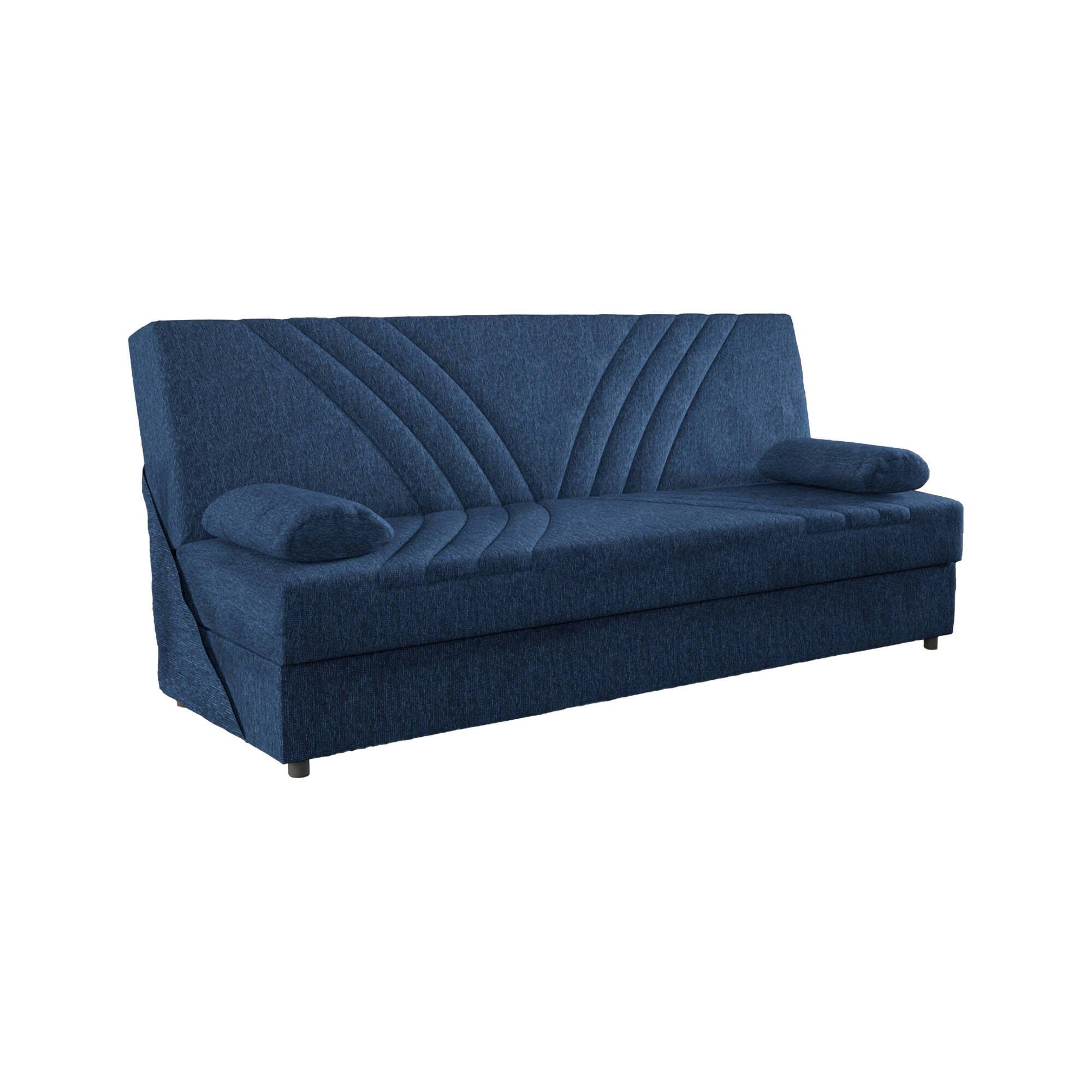Dmora Divano Letto 3 Posti Ramon 81x181 cm Nero Contenitore Reclinabile, Posti a Sedere 3