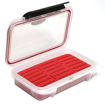 CF Card Case ELCF 18TR Transparent w/Red Foam Waterproof IP67, Dust Proof, CF Memory Card Case Fits 18 Compact Flash and 4 SD cards