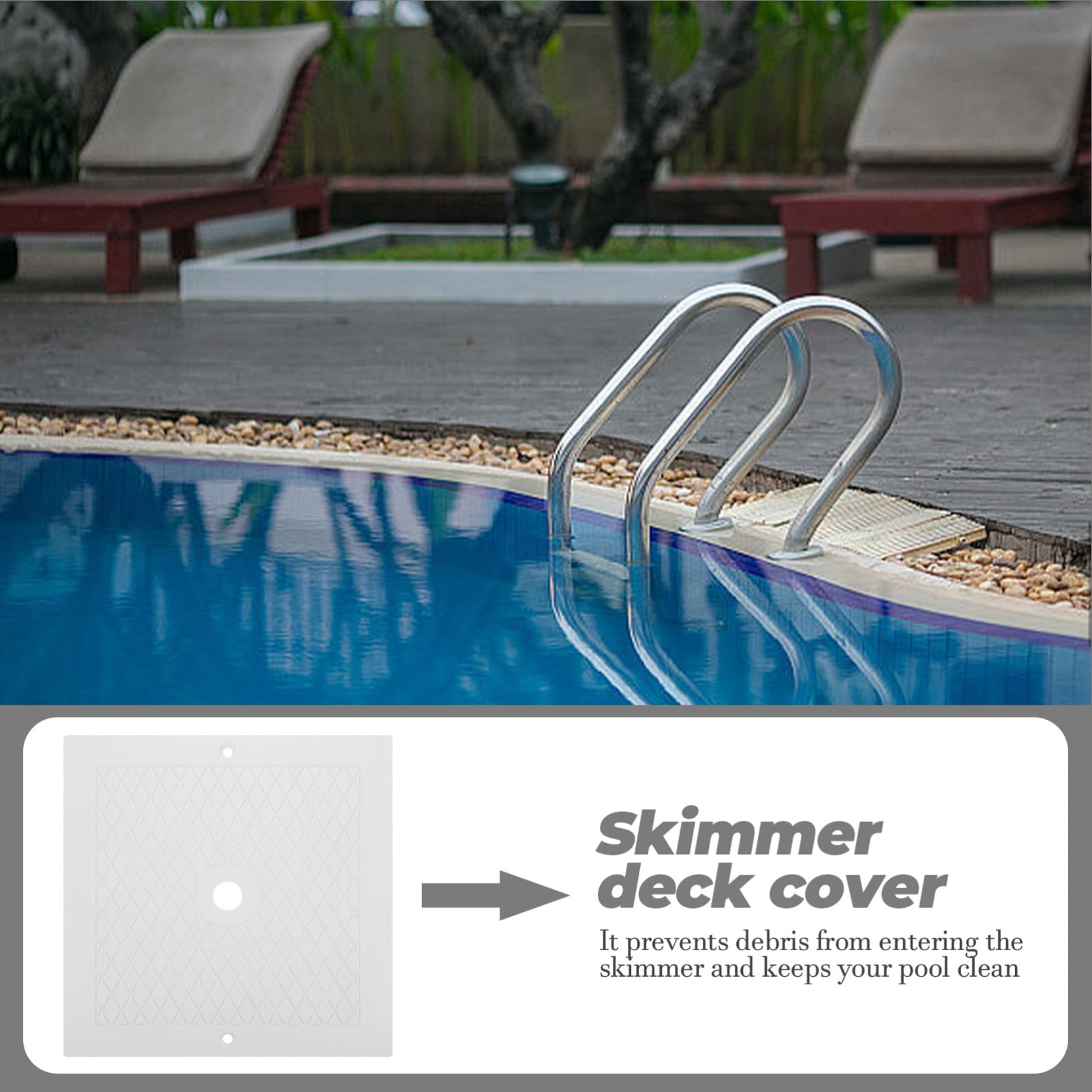 Happyyami Tapa del Skimmer de Piscina Cuadrada 10 X10 para Reemplazo, Accesorio Compatible Modelos Sp1084, Cubierta Resistente para Mantenimiento y Seguridad en Piscinas