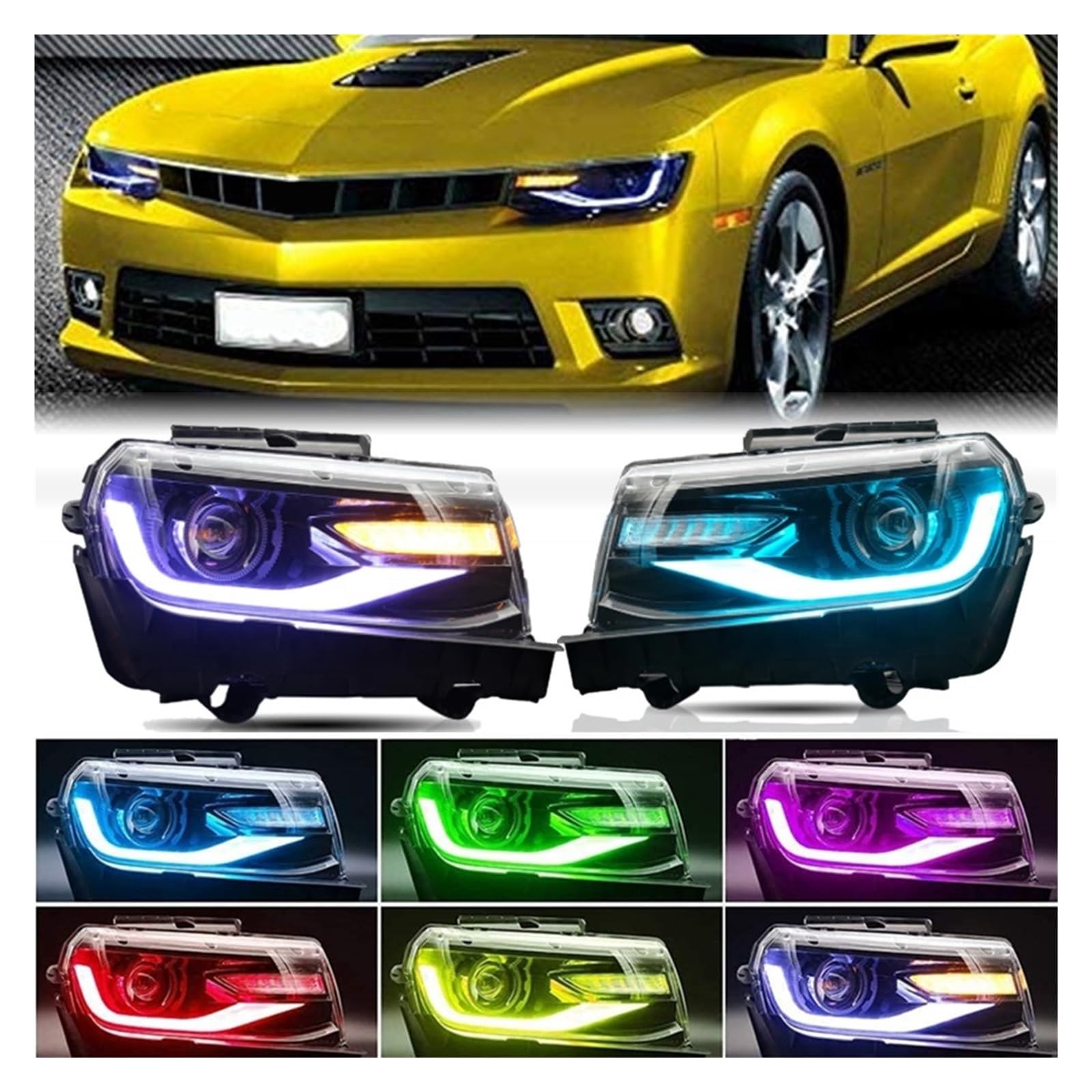 Amazon | 2pc Bluetooth アプリ制御 RGB Led ヘッドライト互換性