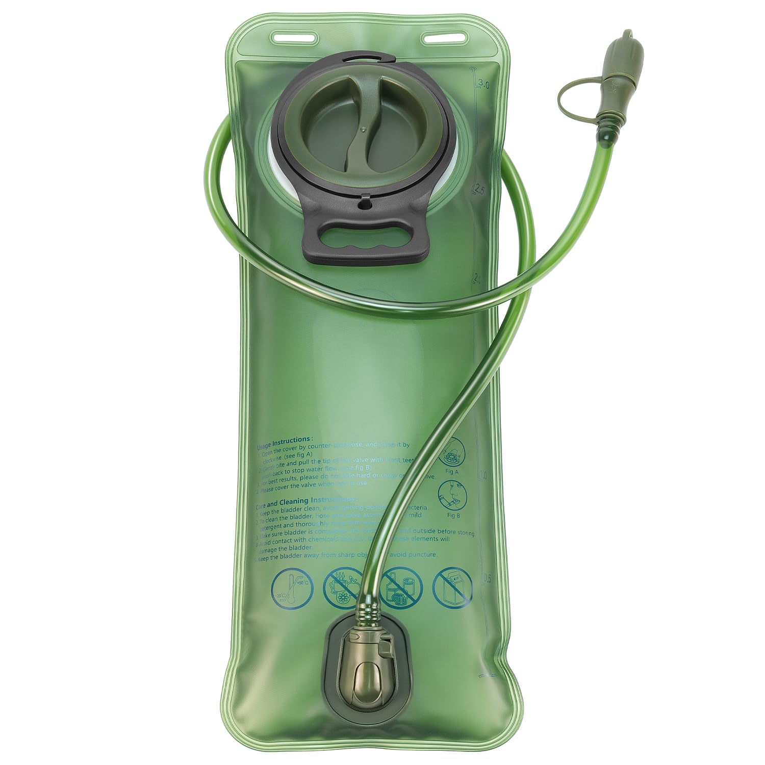 DTnewsun Hydration Bladder 1.5L,2L,3L Leakproof Water Reservoir,Leak Proof Water Reservoir with Insulated Hose,for Hydration Pack for Cycling, Hiking, Running, Climbing, Biking