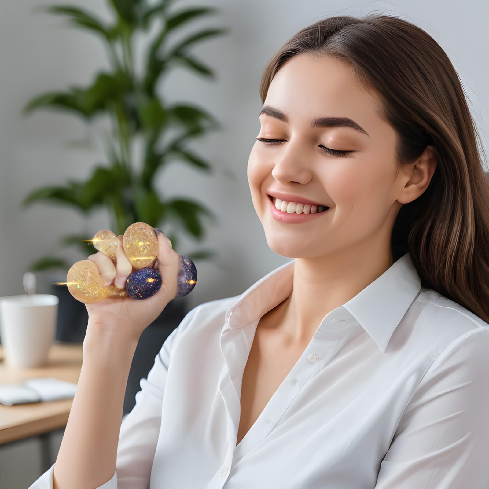 Amazon | ジェル/グリッターストレスボール 大人用 2.4インチ 非毒性