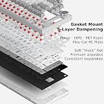 AJAZZ AK820 Wired 75% Mechanical Keyboard, Red Switches, Hot-Swappable | 81key PBT Keycaps, White Backlit 20 modes, Metal Volume Knob, USB-C, Gasket Mount, 5-layer Foam, Dual Drivers Options, PC/Mac