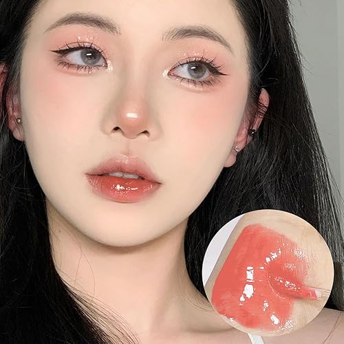 Miniatura 8 de Juego de 6 brillos de labios rosa corazón, color vivo, acabado jugoso y brillante, tinte hidratante de larga duración altamente pigmentado,