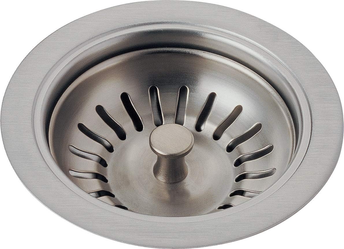 Delta 72010-SS Brilliance Stainless Classic Basket Strainer and Flange for Kitchen Sinks with a 3.5" Sink Opening