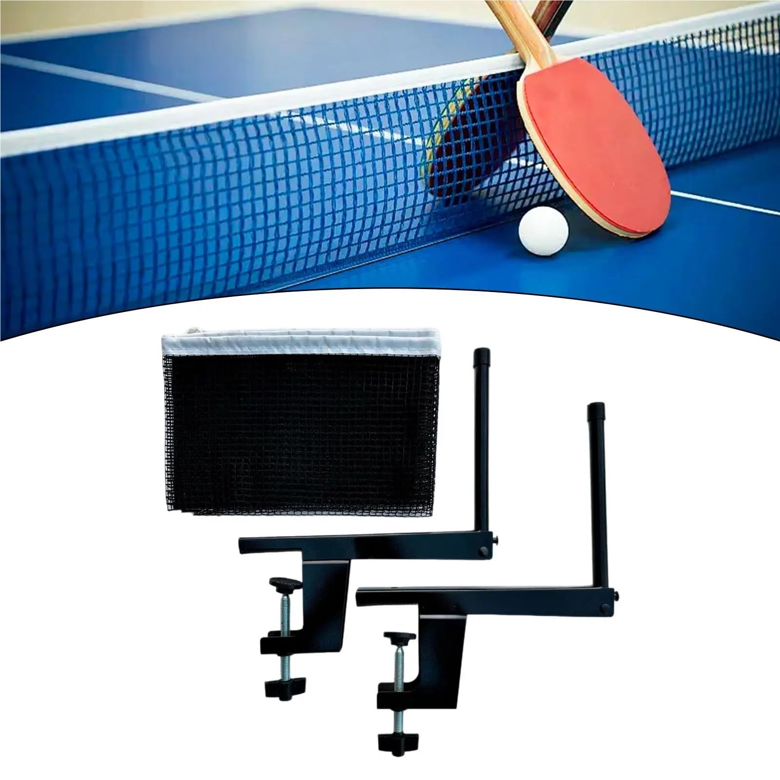 Rete da Ping-Pong con Morsetti, Attrezzatura, Set di for for Allenamento Indoor e Outdoor, Competizione per Bambini Famiglie