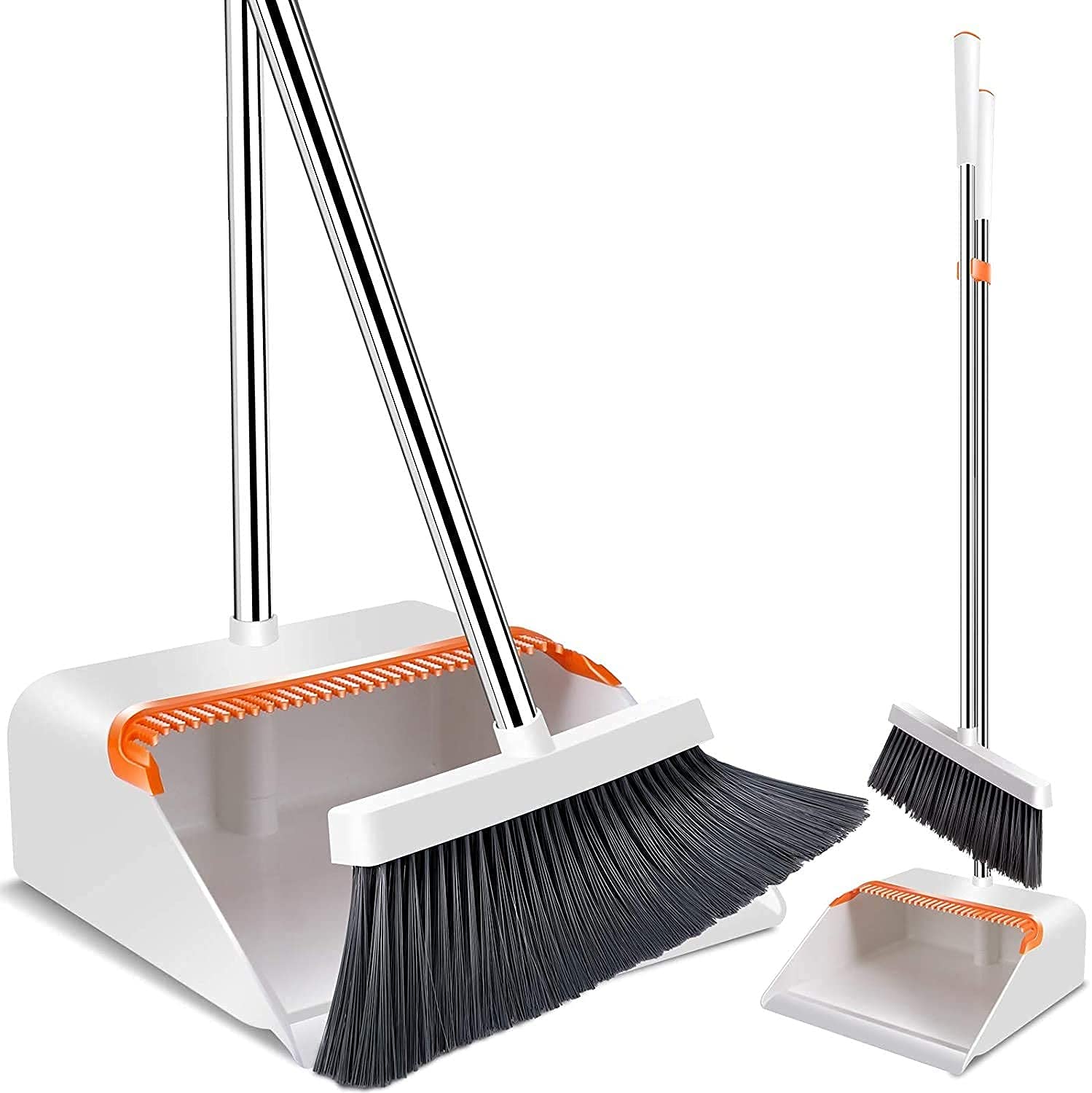 Volbit Upright Stand Up Broom/Dustpan Combo Set with 32" Long Handle for Home Kitchen Room Office Lobby Floor Use (anand), Stainless Steel (B082V9W5XT) Amazon Price History, Amazon Price Tracker