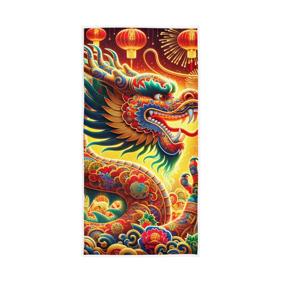 HUYGD Chinese New Year Dragon Red Hand Towel Soft Washcloths Soft Towels 15 x 30 Inch