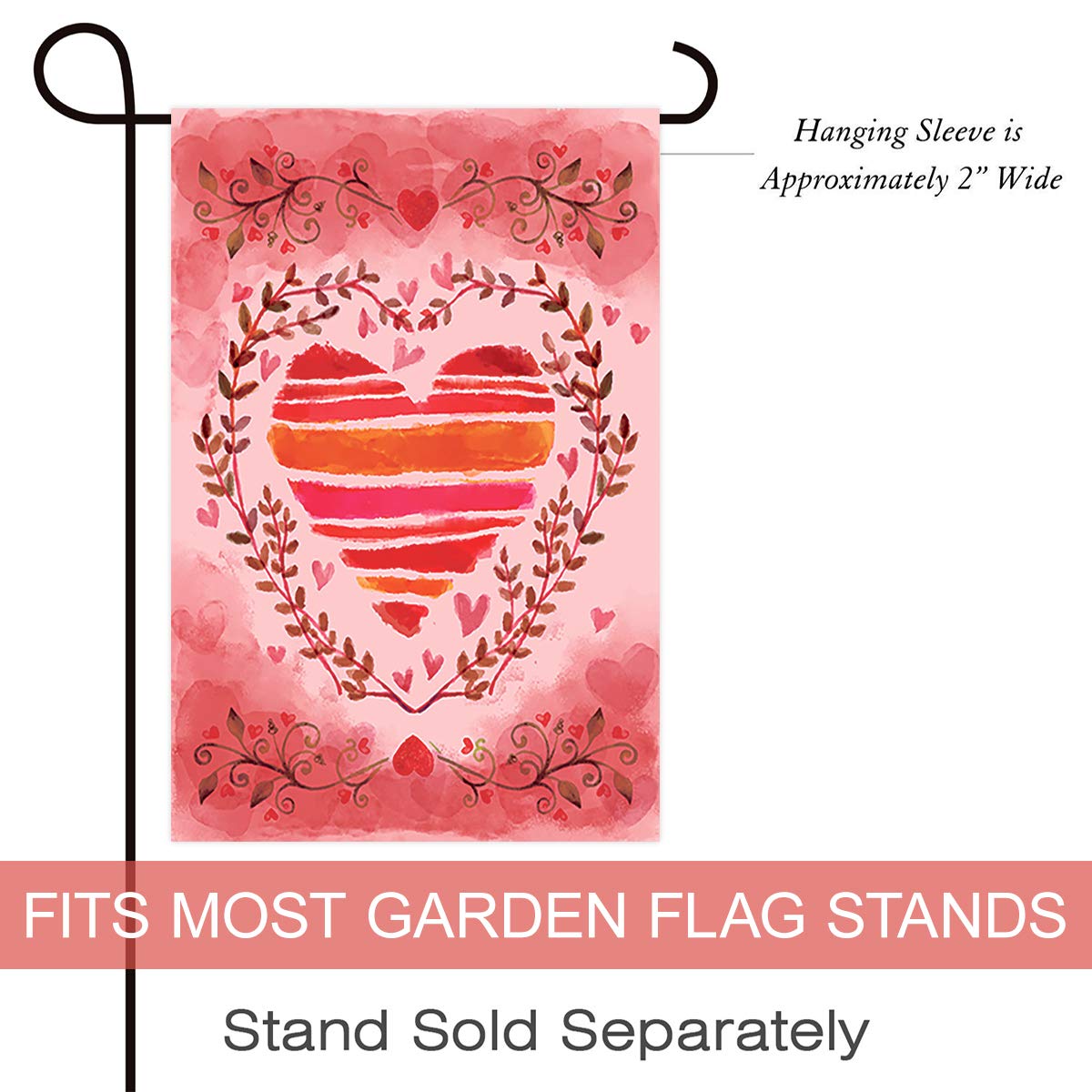 Morigins Gartenflagge Mit Herzmotiv – 31,3 X 45,7 Cm Wetterfeste Outdoor-Flagge Für Zaun Oder Vorgarten
