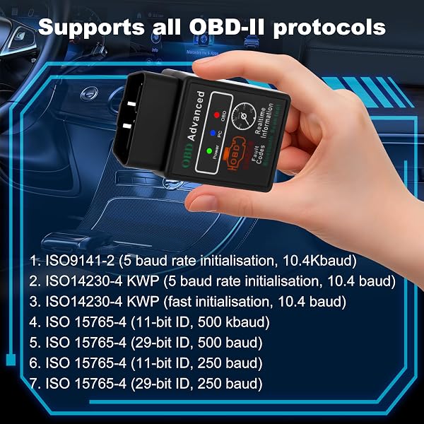 OBD2 Auto Diagnostica con 10+ Lingue, Bluetooth Diagnosi Auto Scansione Dei Guasti Del Veicolo, Scanner OBD2 per Auto con Protocolli Multipli per IOS, Android, Windows. - 5