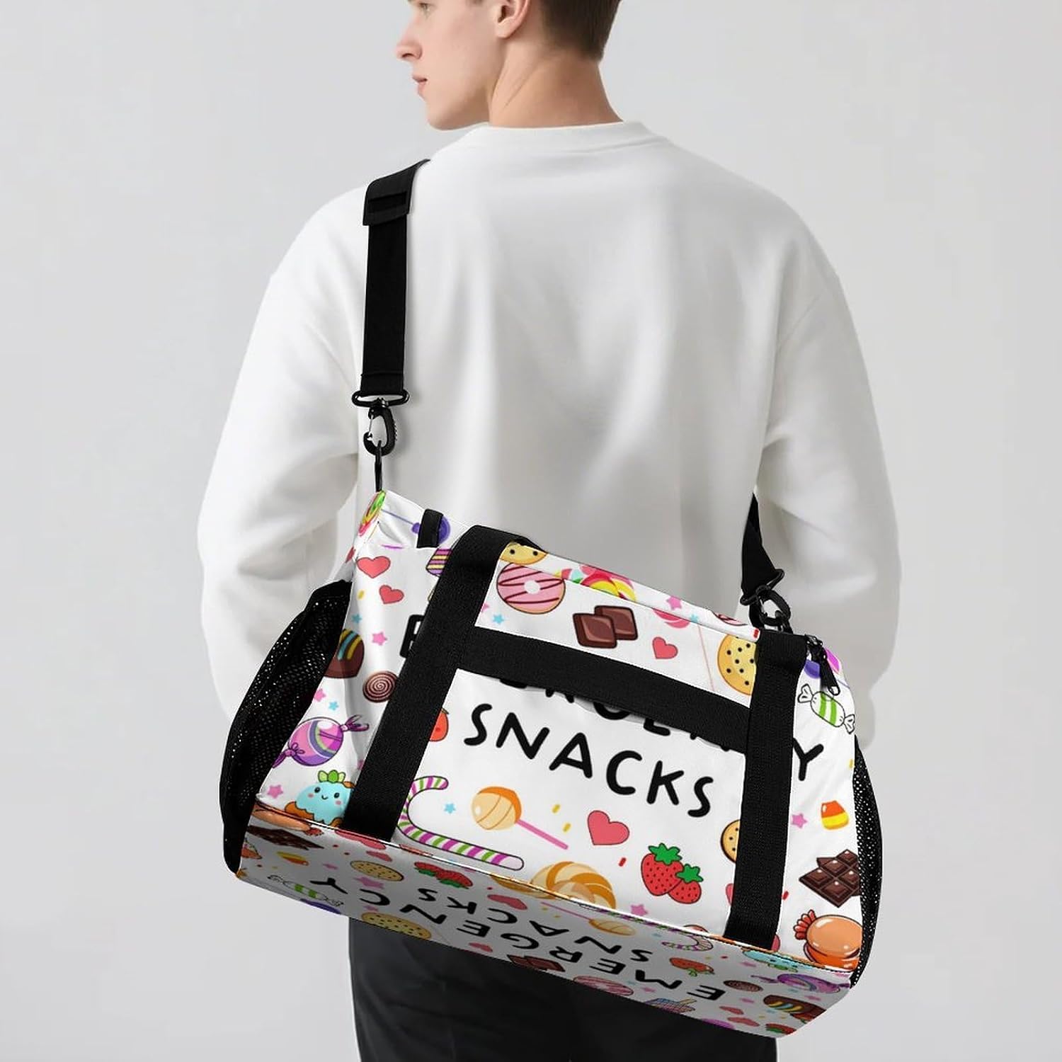 Large Tote Bag with Adjustable Crossbody Strap, Double Zippers Handheld Bag for Women Men for Travel Weekend Gym | sturdy