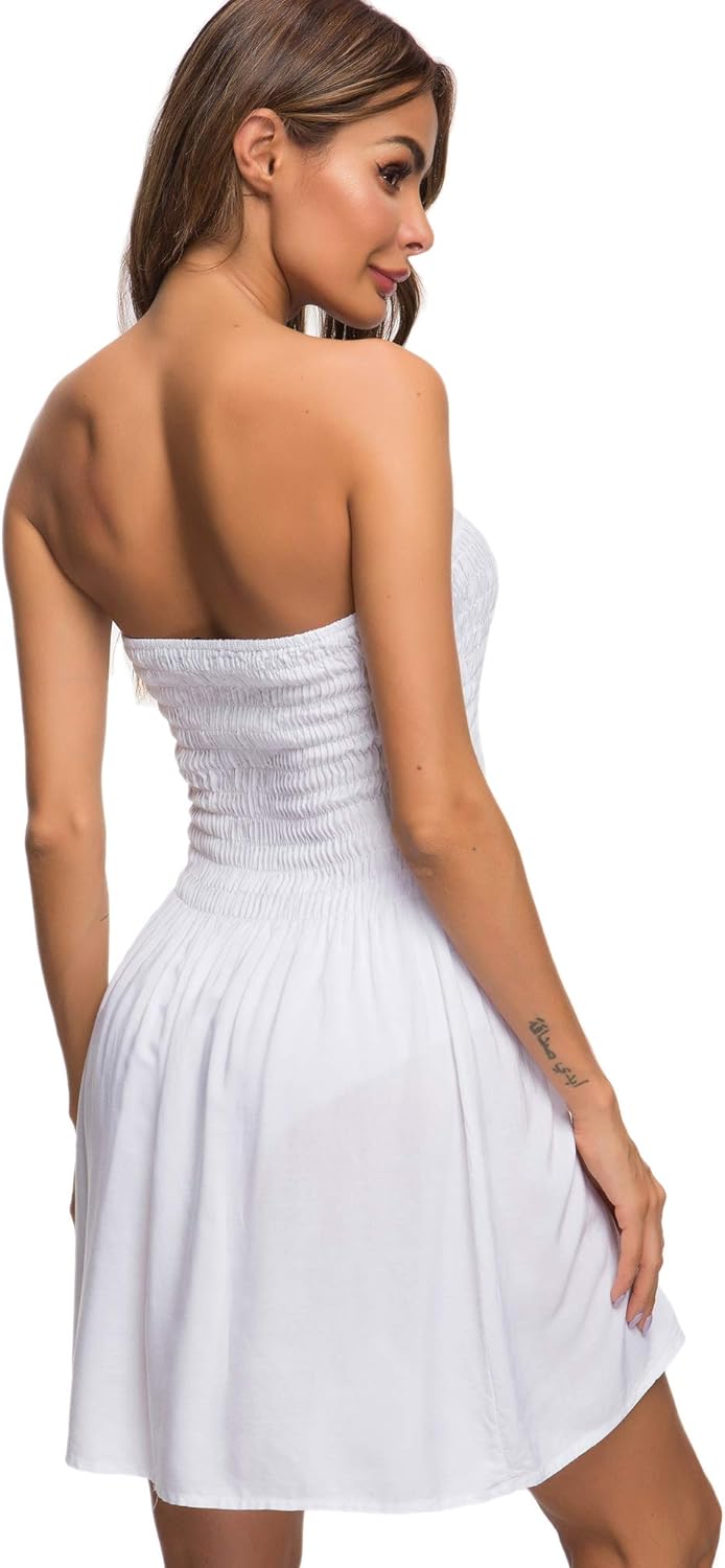 Just Quella Women's Strapless Tube Top Beach Mini Dress - Image 3