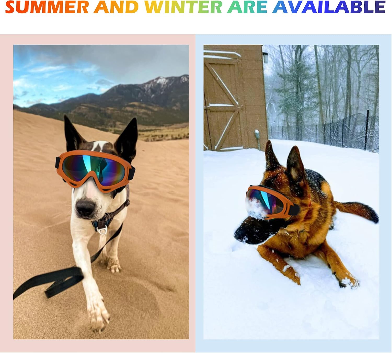 Large Dog Sunglasses, Dog Goggles with Adjustable Strap UV Protection Winproof Dog Puppy Sunglasses, Suitable for Medium-Large Dog Pet Glasses, Dogs Eyes Protection