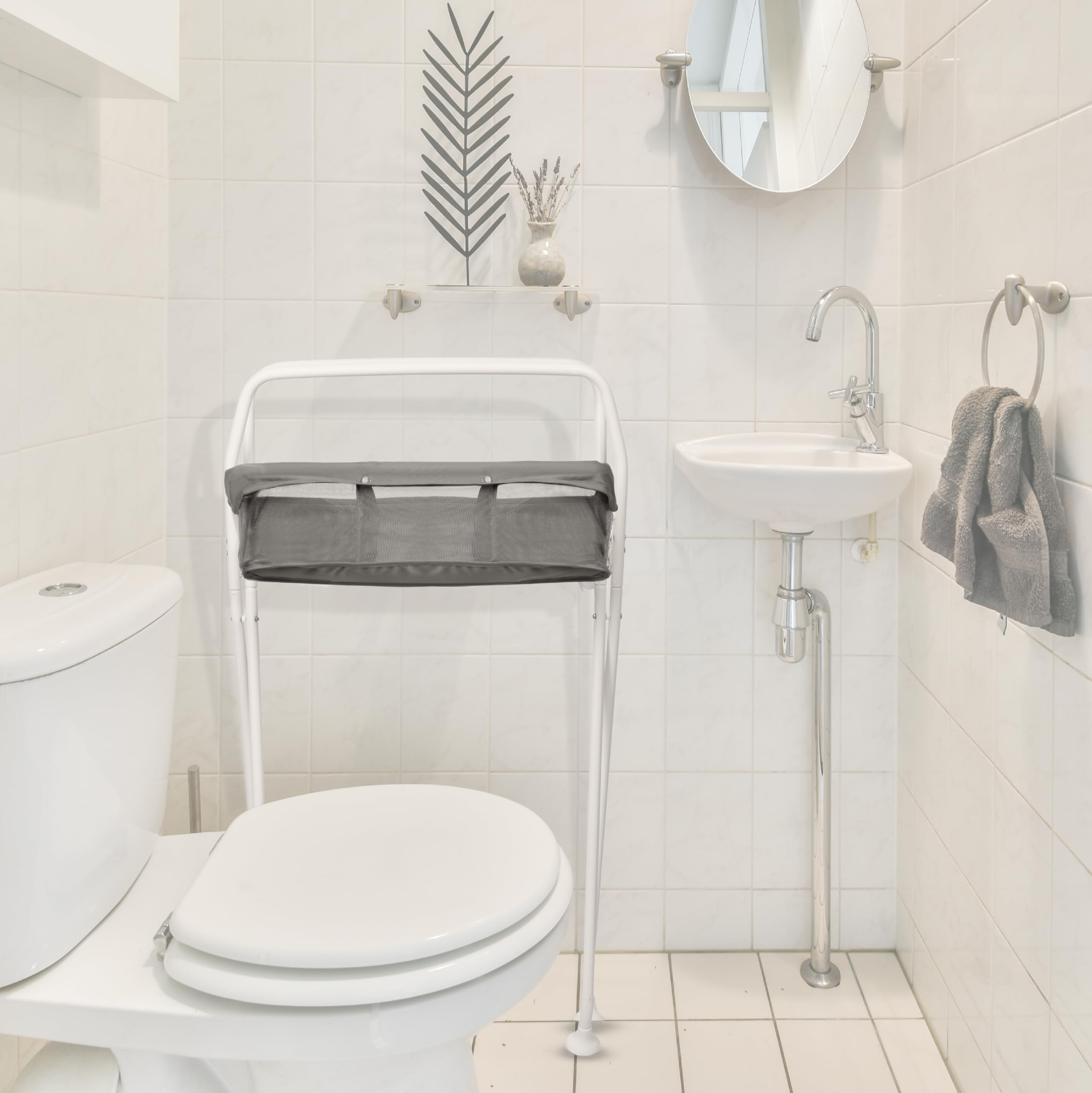 Toral Bañera Bebe con Patas y Cojín Comoda, Facil de Guardar, con Tapón y Patas Antideslizantes - Bañera Bebé Plegable Portatil - Asiento Bañera Bebe Modelo Vera