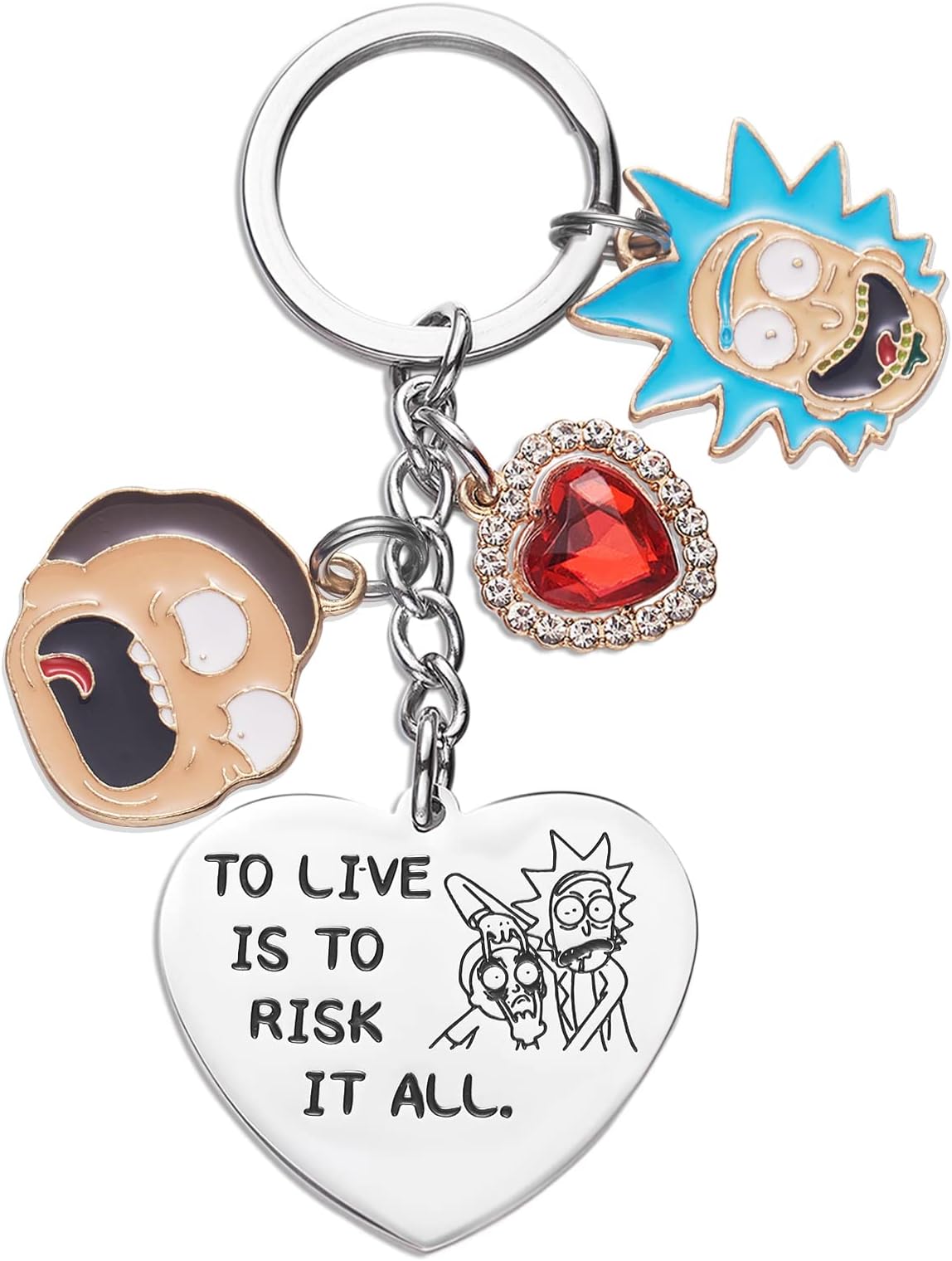 Rick Morty Stuff Keyring Gifts for Girls Boys Grandson Cartoon Merchandise Birthday Gift Keychain