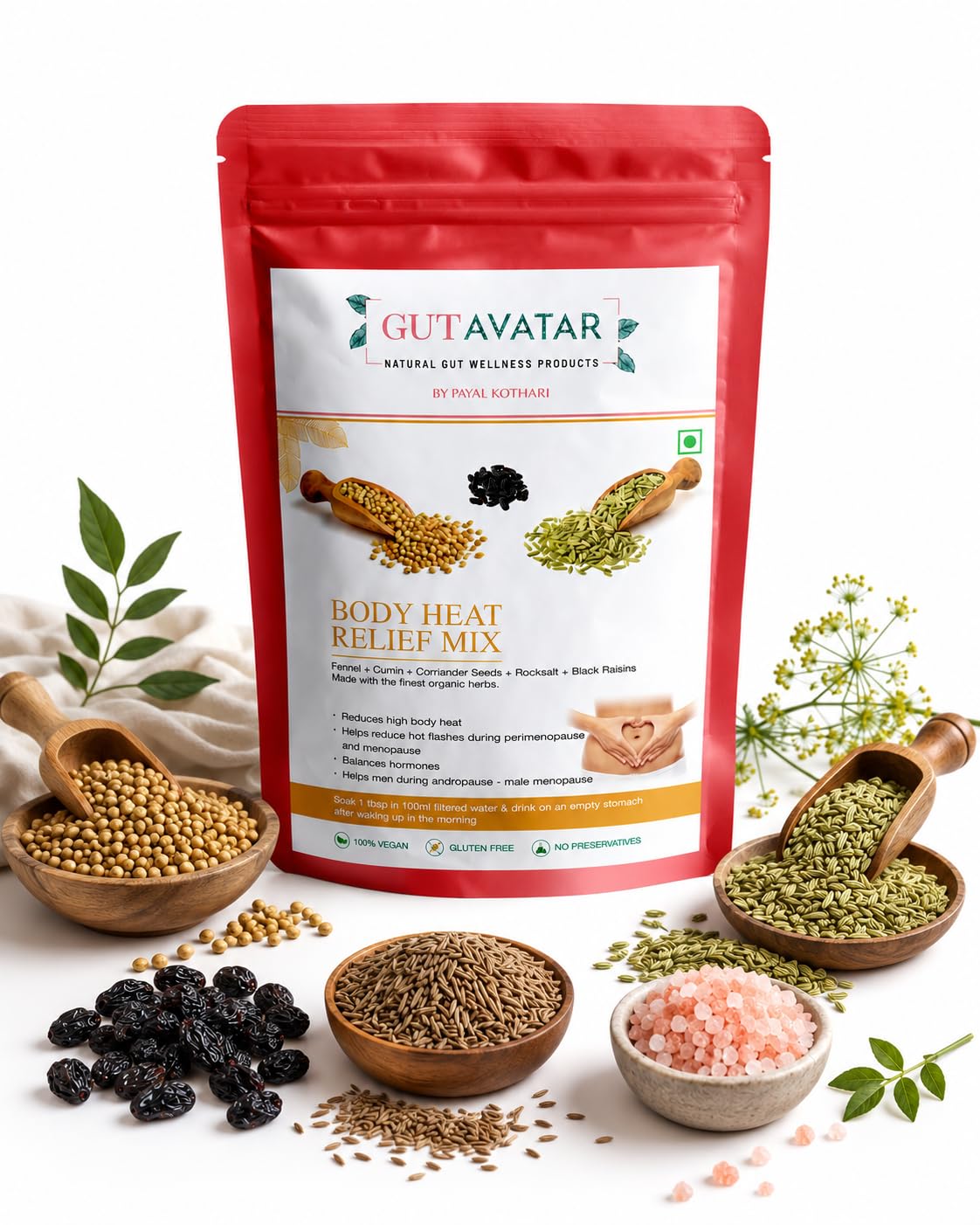 GUTAVATAR Acidity Relief Body Heat Mix- 250gms, Gut Health Supplements, Acidity Ayurvedic Medicine, Bloating Relief, Immunity Boosters, Formulated by Payal Kothari, Nutrition Transformation Expert-image-14