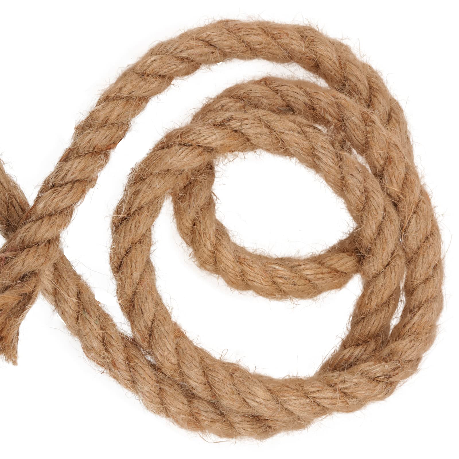 MANCHAP Corda di iuta naturale, 20 m x 12 mm, corda di iuta intrecciata a 4 fili, corda canapa marrone, corda di canapa intrecciata spessa per artigianato, impacchettamento
