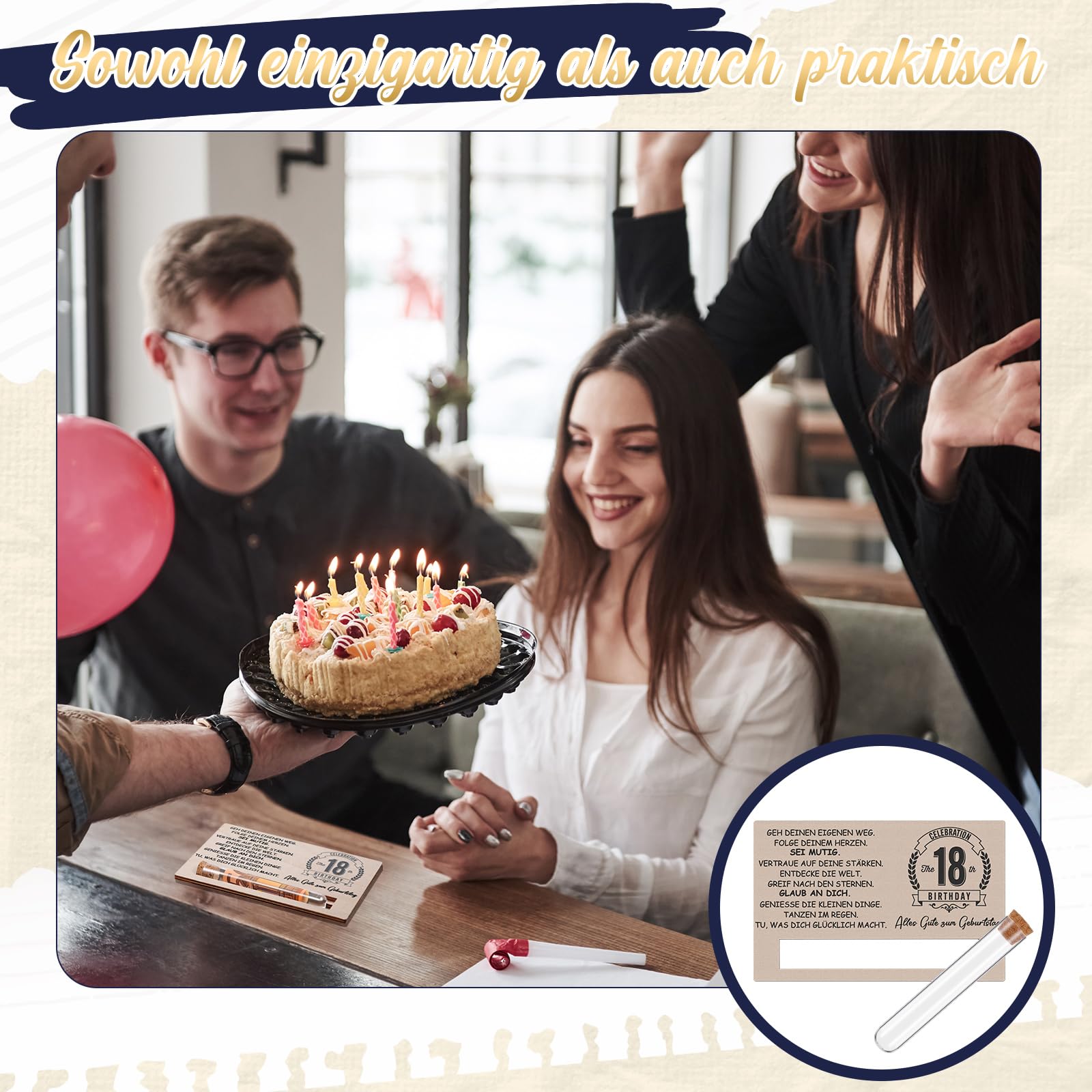 Johiux Geschenken voor de 18e verjaardag meisje jongen, 18e verjaardag geldgeschenken, coole cadeau-ideeën voor de 18e verjaardag tafeldecoratie, 18e