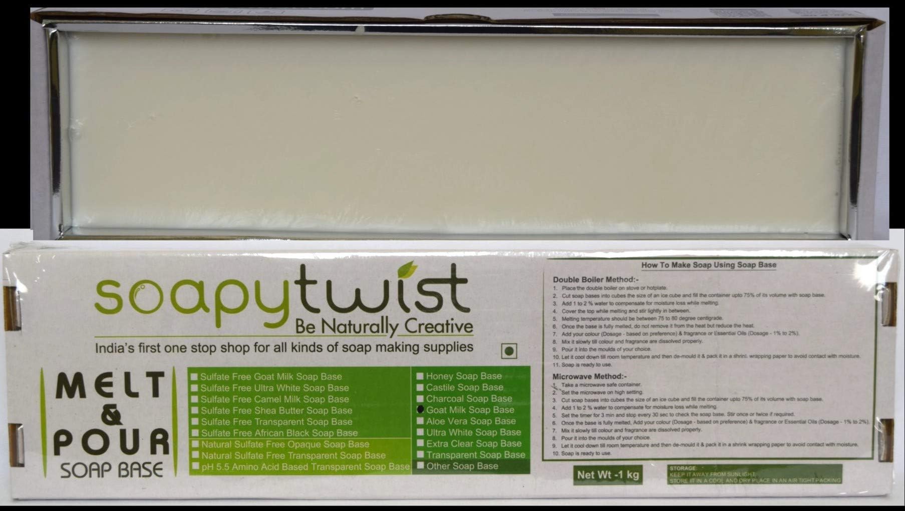 Soapy Twist Goat Milk Melt And Pour Soap Base, 1kg