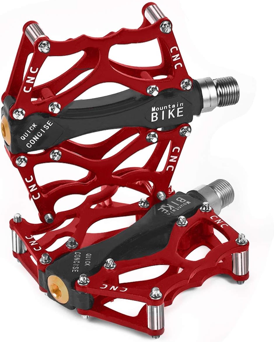 Prodigen Mountain Bike Pedals, Ultra Strong Colorful CNC Machined 9/16" Cycling Sealed 3 Bearing Pedals