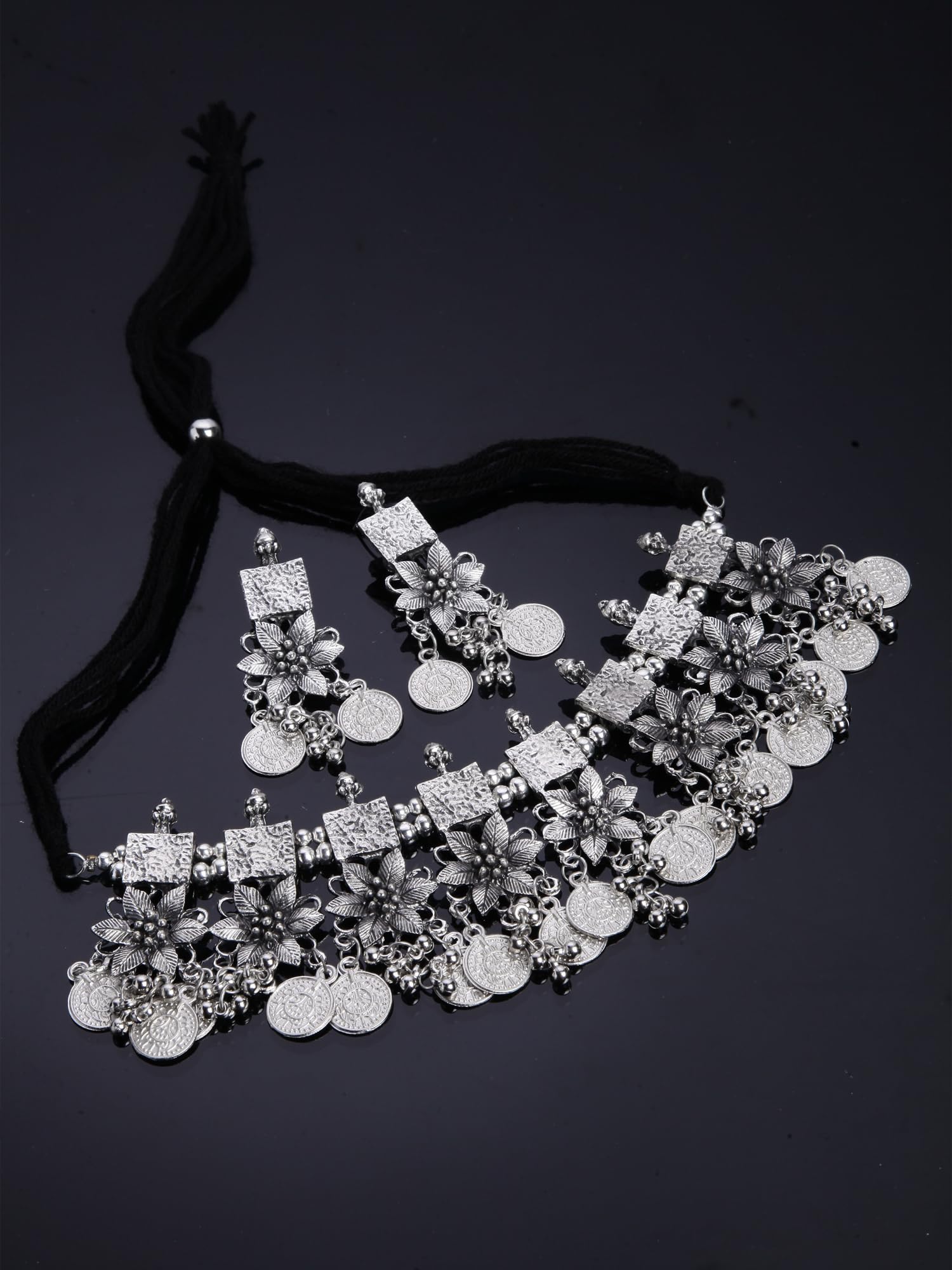Oxidized Choker Necklace Set