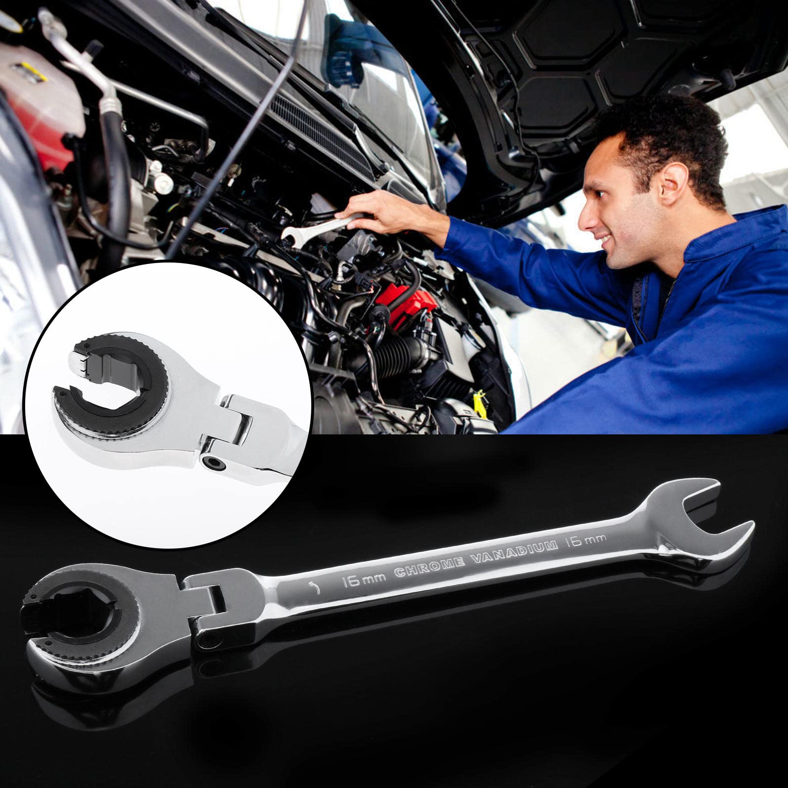 Amazon.co.jp: ラチェットコンビネーションスパナ調整可能スパナレンチ