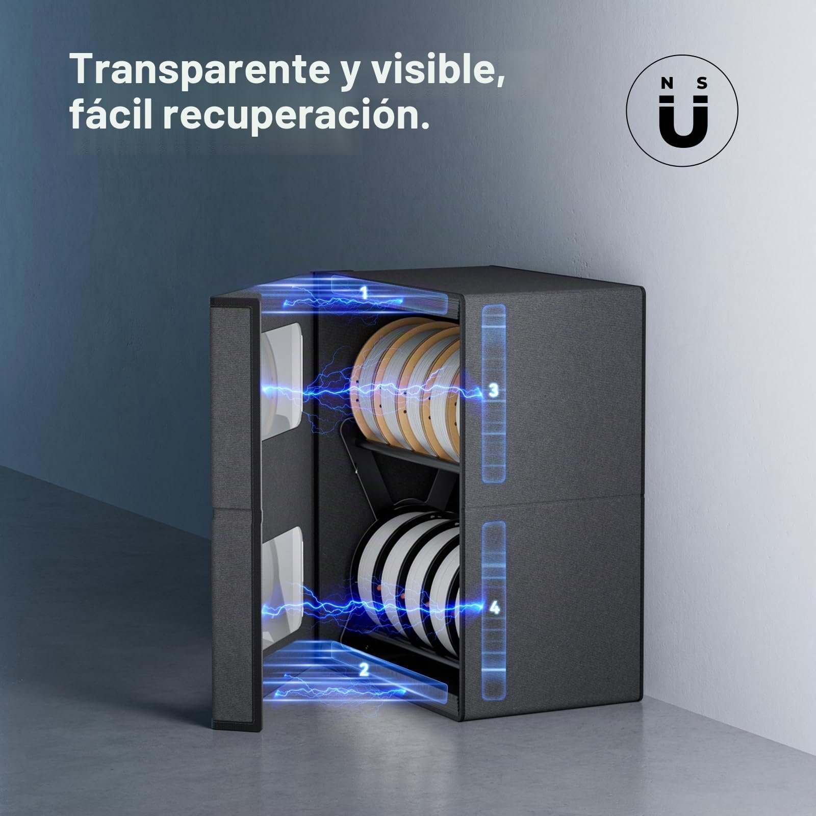 Creality Caja de almacenamiento de filamentos, secador de filamentos 3D con cierre magnético, resistente a la humedad y a prueba de humedad, gran capacidad, fácil acceso
