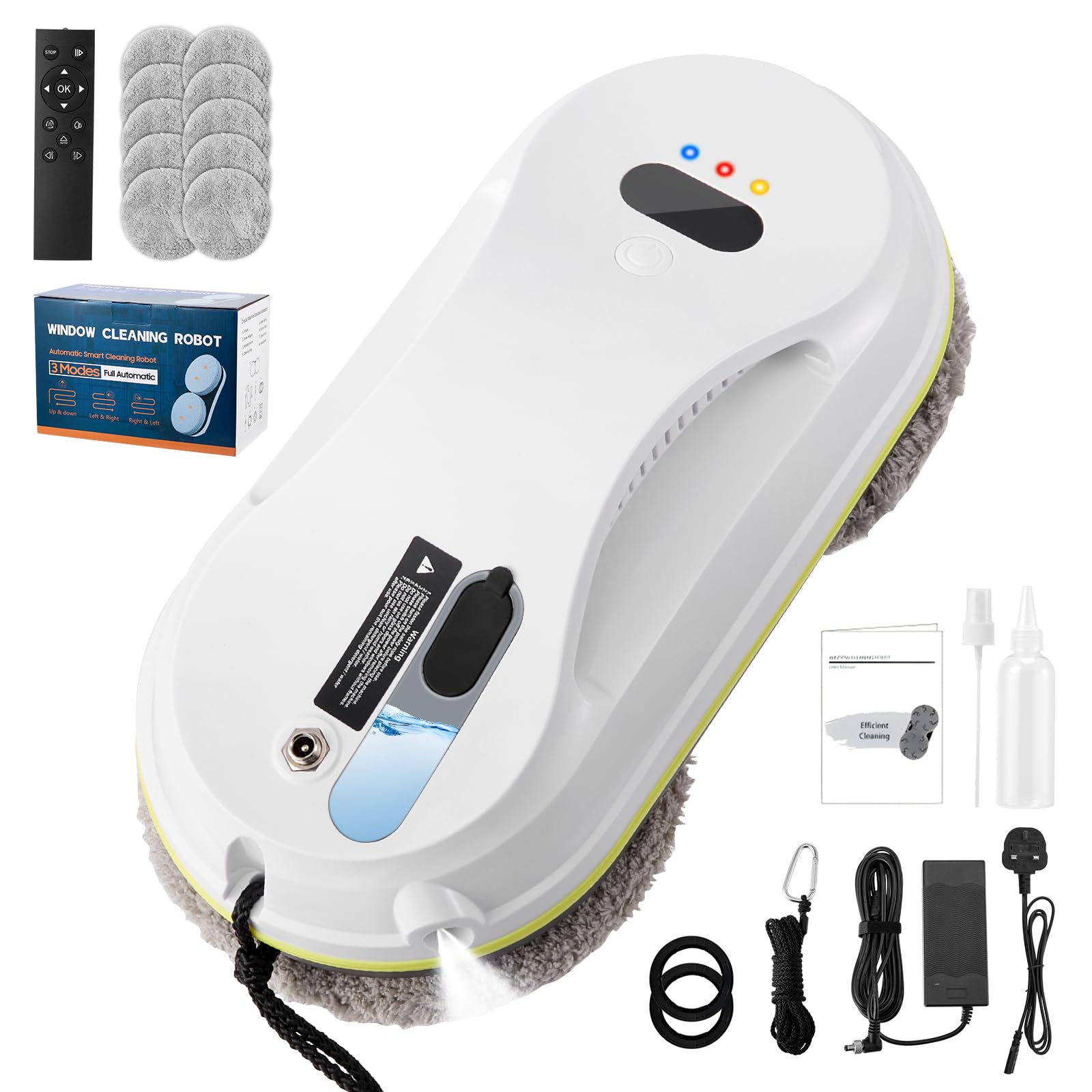 Normodic Robot window cleaner, 5600Pa Intelligent Window Cleaning Robot, 3 Cleaning Modes, Smart Navigation, for High-Rise Windows Ceiling