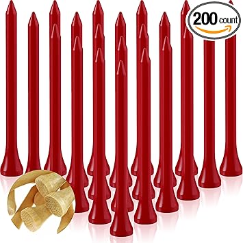 Review 200 Pieces Bamboo Golf Tees 3 1/4 Inch Long Golf Tees Stable Golf Tees for Indoor Outdoor Golf Practice Mat (Solid Red) Review 200 Pieces Bamboo Golf Tees 3 1/4 Inch Long Golf Tees Stable Golf Tees for Indoor Outdoor Golf Practice Mat (Solid Red)