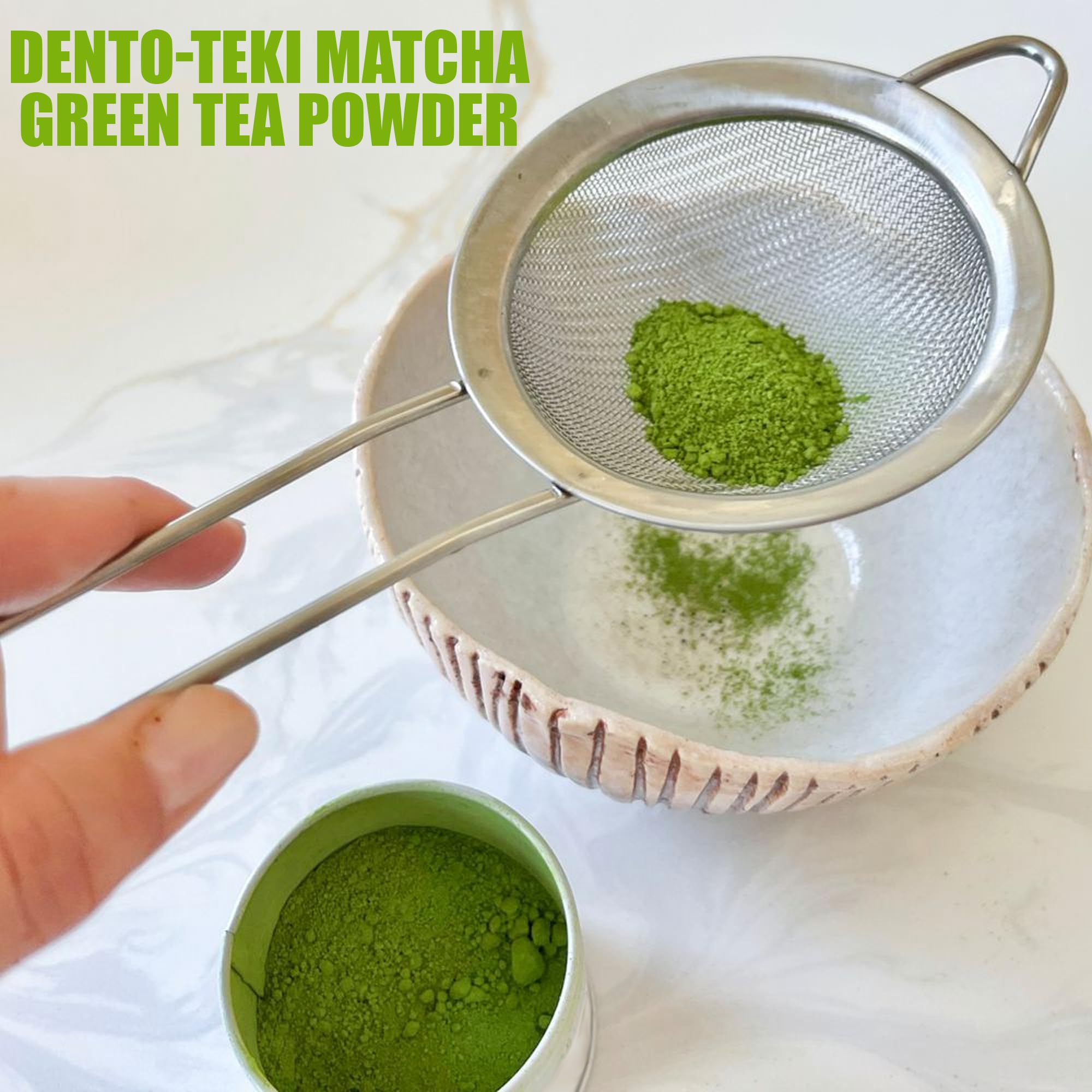 Dento-teki Ceremonial-Grade Matcha Powder 50g 1 75oz Pure Chinese Green Tea Stone-Ground Bold Flavor Bright Green Perfect for — view 7